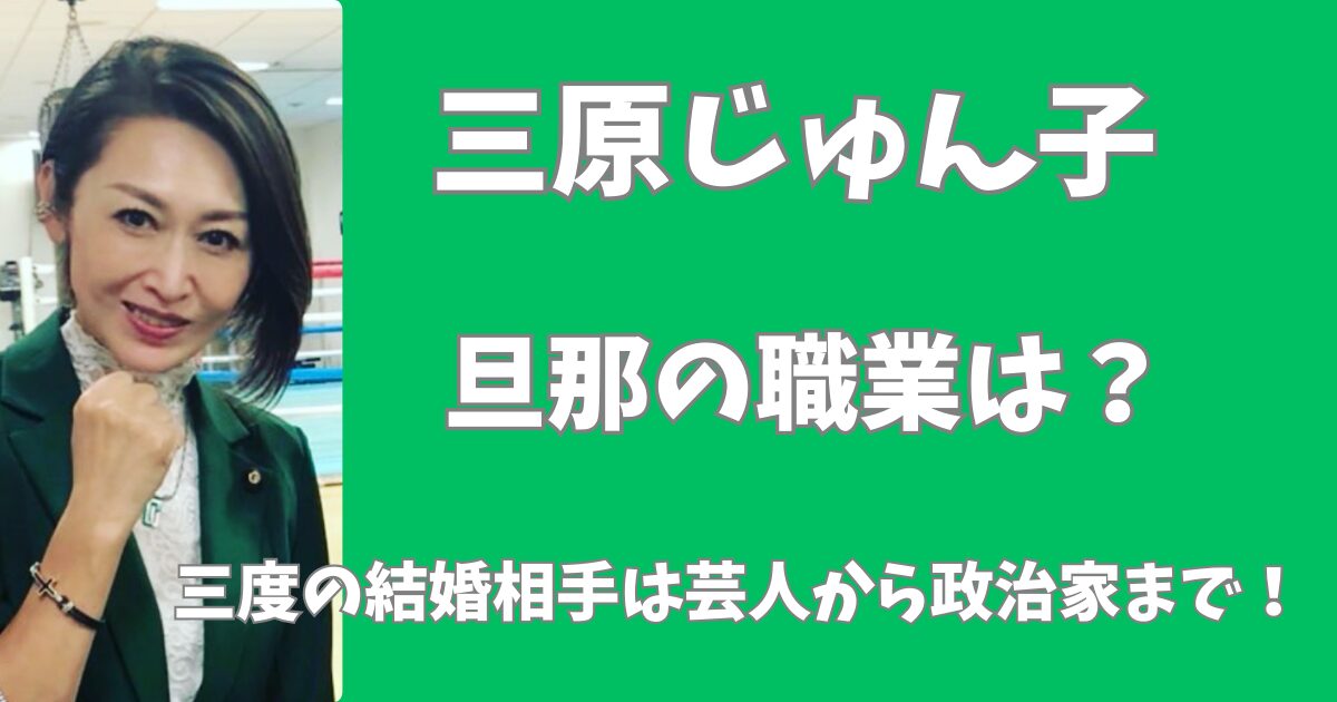 三原じゅん子の旦那の職業は？